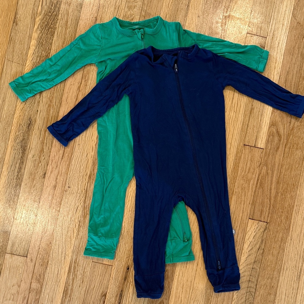 Kyte BABY Green and Navy Kids Footies